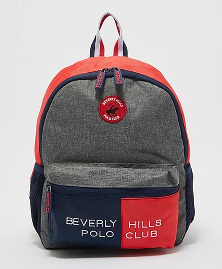 Beverly Hills Polo Club Toddler Backpack Silver Red - 12 Inches