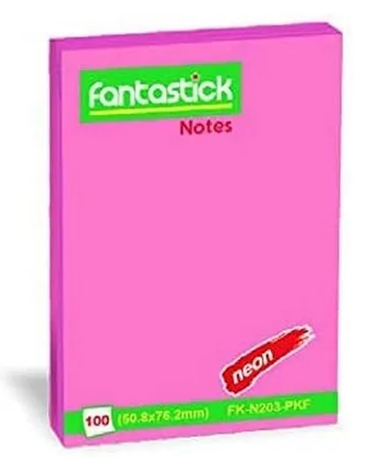 أوراق ملاحظات فانتاستيك ستيك باللون الوردي الفلوريسنت - عبوة من 100