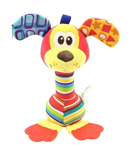 Happy Monkey Plush Soft Toy Rattle Pack of 1 - Dog