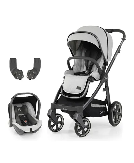 Oyster Kids 3 Premium Compact Fold Stroller with Capsule Infant I-Size Car Seat And Car Seat Adaptors - Tonic City Grey