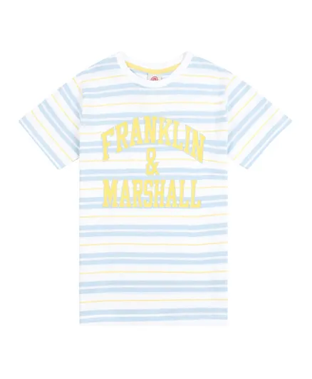 Franklin & Marshall Thin Stripe Arch Logo T-Shirt - Multicolor