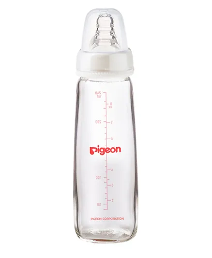 Pigeon Glass Feeding Bottle K-8 Transparent Cap - 240ml