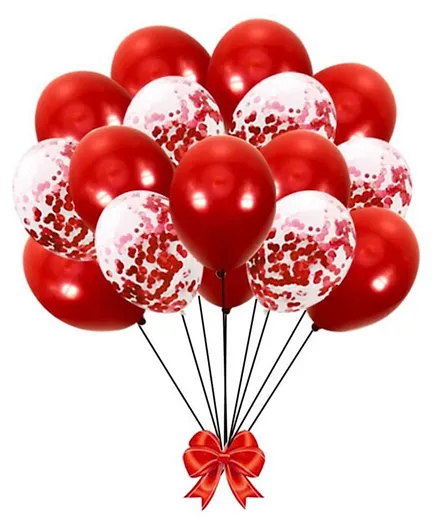 Highland Red Confetti & Latex Balloons for Birthday Anniversary Party Decorations Pack of 20 - 12 Inches