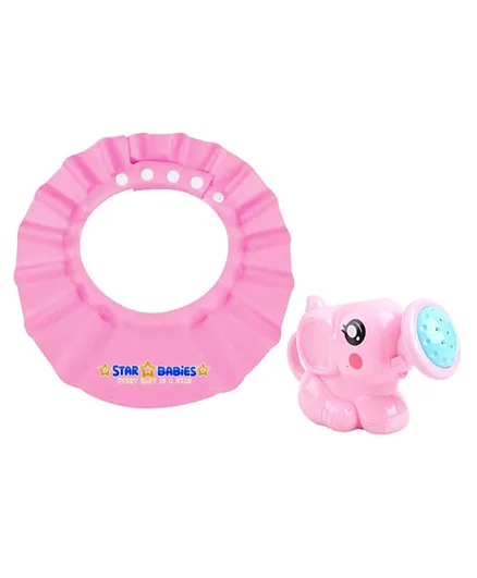Star Babies Combo Kids Shower Cap & Watering Kettle Toy - Pink