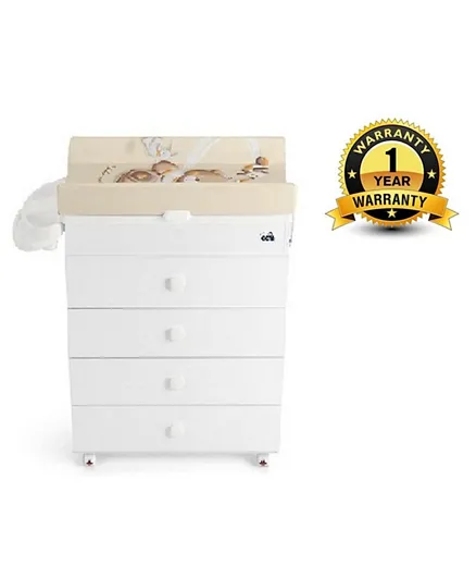 Cam Wooden Asia Changing and Chest of Drawers - White