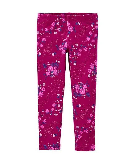 Carter's Floral Leggings - Purple