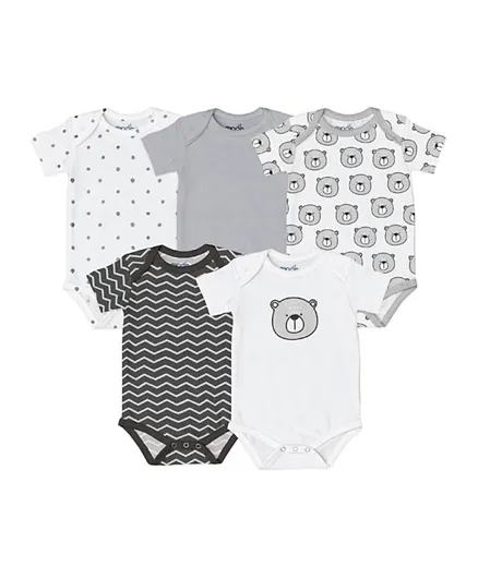 MOON Organic Baby Bodysuits Grey - Set of 5