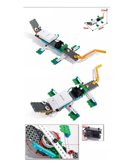 عدة الروبوت من هيك ستيم - مجموعة كتل بناء الحيوانات الكهربائية 12 في 1 - 173 قطعة