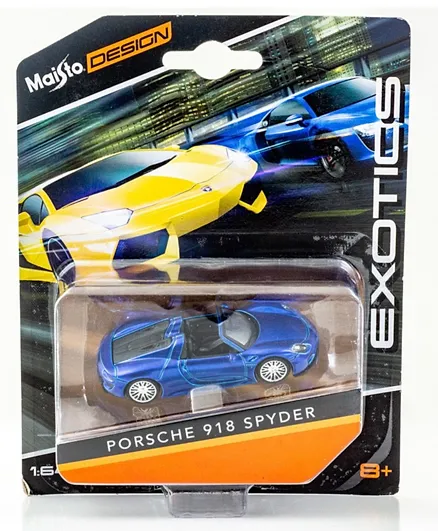 Maisto Die Cast Exotics Porsche 918 Spyder Car - Blue