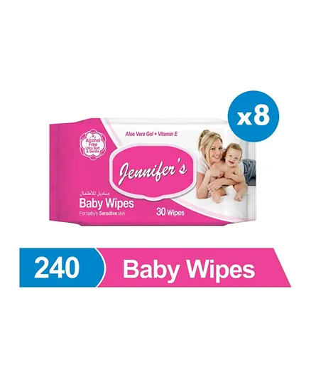 Jennifer's Baby Wipes Pack of 8 - 240 Wipes