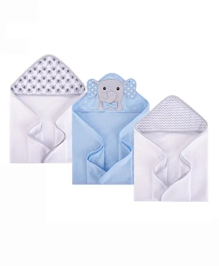 Hudson Childrenswear Cotton Rich Hooded Towel Baby Multicolor - 3 Pieces