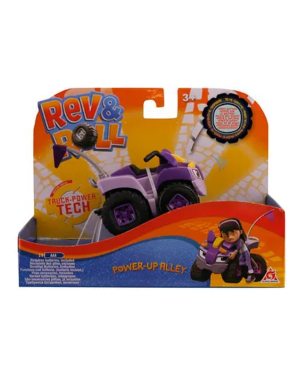 Rev & Roll Power Up Alley Truck, Purple - Fun Self-Driving Vehicle for Kids Age 3+, Compatible with Stunt Park & Garage Playsets