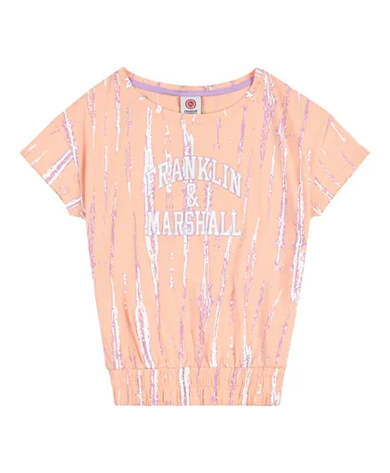 Franklin & Marshall Logo Patched Top - Peach