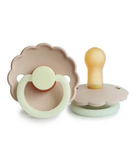 FRIGG Daisy Latex Baby Pacifier 1-Pack Croissant Night - Size 2