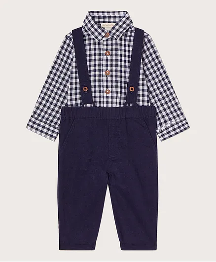 Monsoon Children Long Sleeves Shirt and Suspender Pants Set - Multicolor