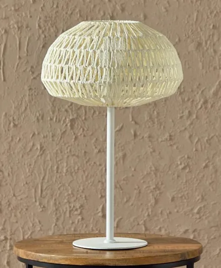 HomeBox Stark Metal Table Lamp with Paper Rope Shade