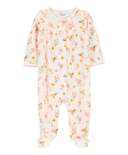 Carter's Floral Snap-Up Cotton Sleep & Play Pyjamas - Multicolor
