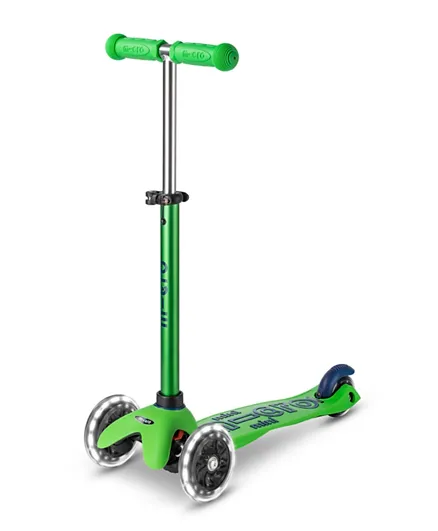 Micro Mini Deluxe Scooter with LED Wheels - Green and Blue