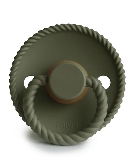 FRIGG Rope Latex Baby Pacifier 1-Pack Olive - Size 1