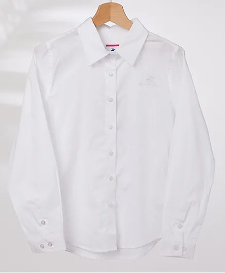قميص بيفرلي هيلز بولو كلوب مطرز بالشعار - أبيض