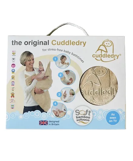 Cuddledry Hooded Hands Free Baby Bath Towel - Oatmeal