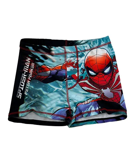 Spider Man Drawstring Swim Shorts - Multicolor