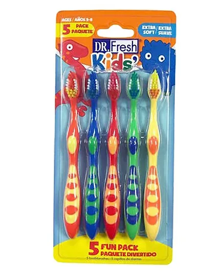 Dr.Fresh Kids Mix Toothbrush Blister Pack of 5 - Multicolour