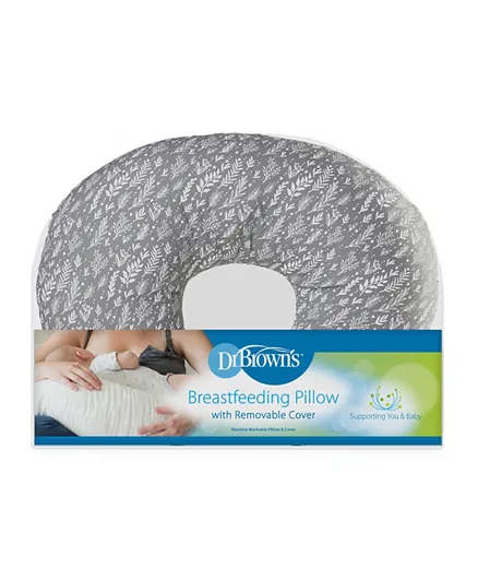 Dr Brown's Breastfeeding Pillow with Cover - Grey