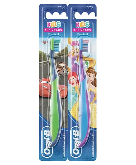 فرشاة أسنان أورال-بي اليدوية للأطفال عبوة من 1 - ألوان متنوعة