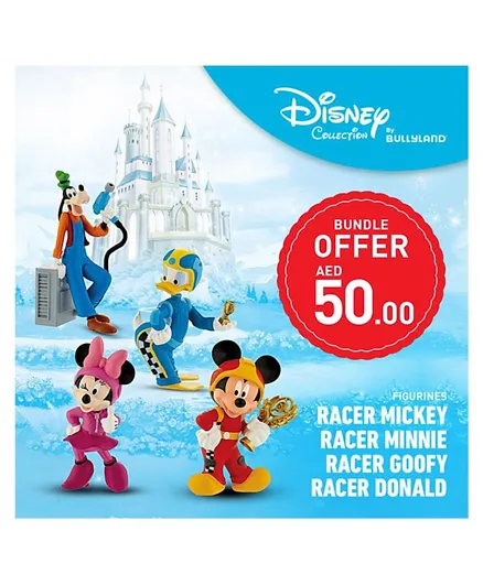 Bullyland Mickey Race Roadster Action Figures Pack Of 4 - Multicolour