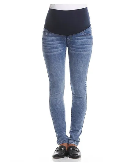 Mums & Bumps Soon Axel Overbelly Maternity Jeans - Blue