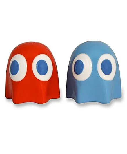 Pac-Man Ghost Salt And Pepper Pots Blue and Orange - Pack of 2