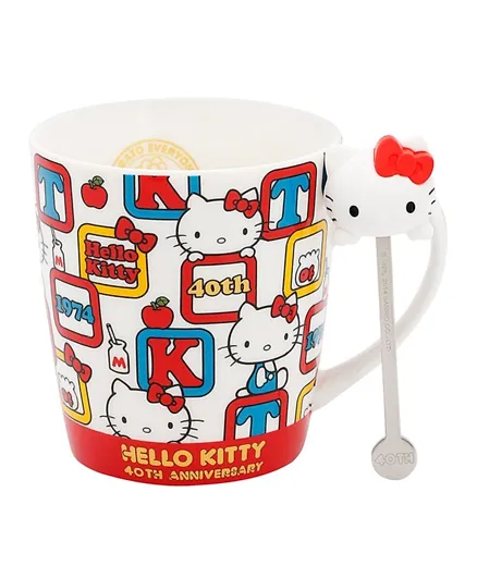 Hello Kitty 40th Anniversary Mug with Stirrer White - 420ml