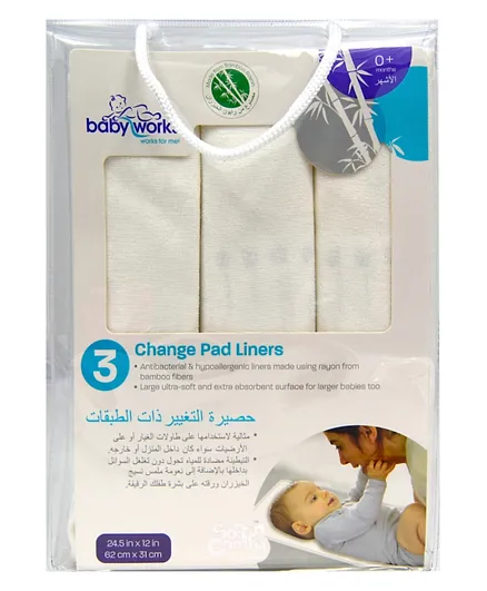 Baby Works Rayon from Bamboo Change Pad Liners - White