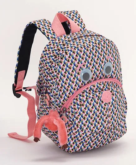 Kipling Monkey Faster Girly Geo Kids Backpack Pink - 11 Inches