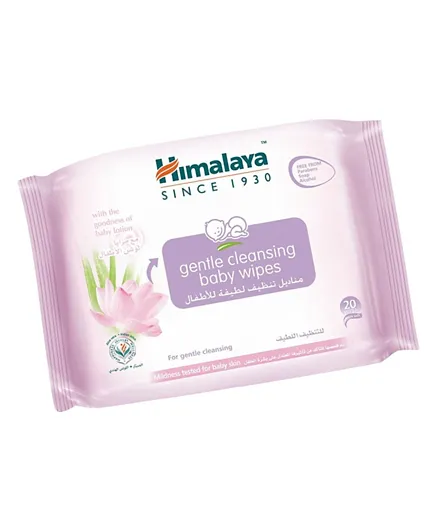 Himalaya Gentle Cleansing Baby Wipes Whites - 20 Pieces