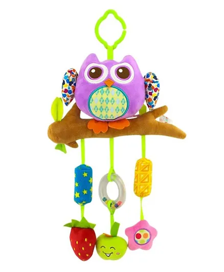 Happy Monkey Crib Hanging Plush Soft Rattle Pack of 1 - Owl