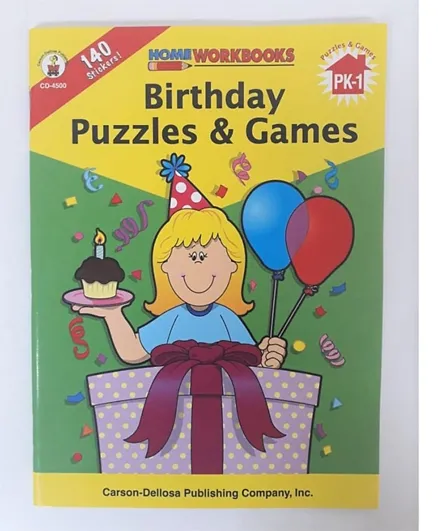 Carson Dellosa Birthday Puzzles & Games Preschool First Grade Paperback - English