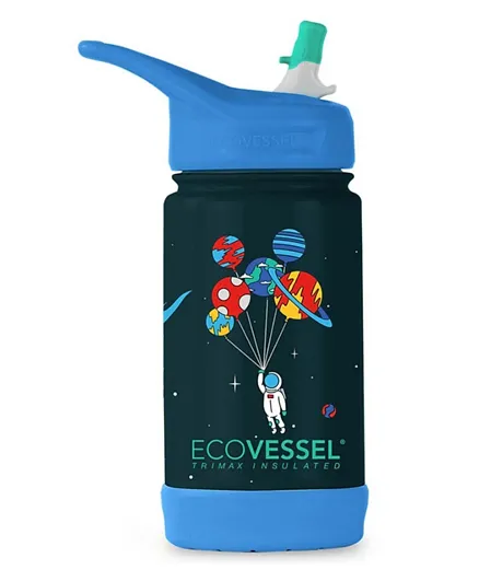 ECOVESSEL THE FROST Insulated Stainless Steel Kids Water Bottle With Straw Outer Space - 355mL