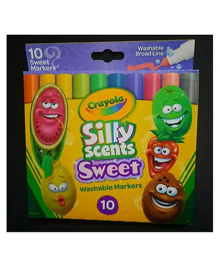 Crayola Silly Scents Sweet Washable Broad Line Markers Multicolor - Pack of 10