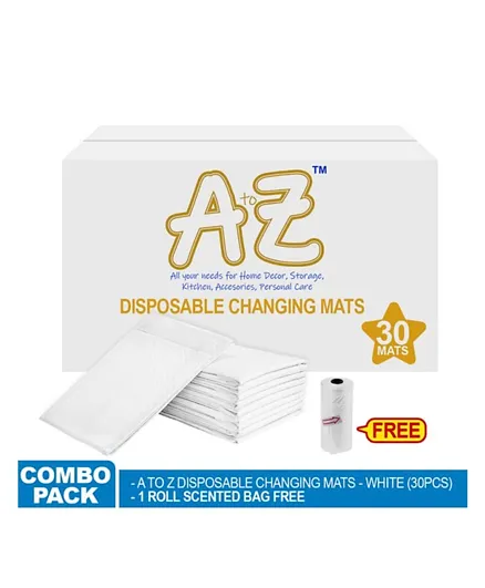 A to Z Disposable Changing Mat Value White - Pack of 30