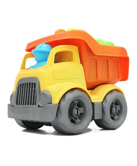 Rollup Kids Eco-Friendly Dumper Bricks Playset - Safe Non-Toxic, Educational Yellow & Red 9-Pieces, Develops Motor Skills