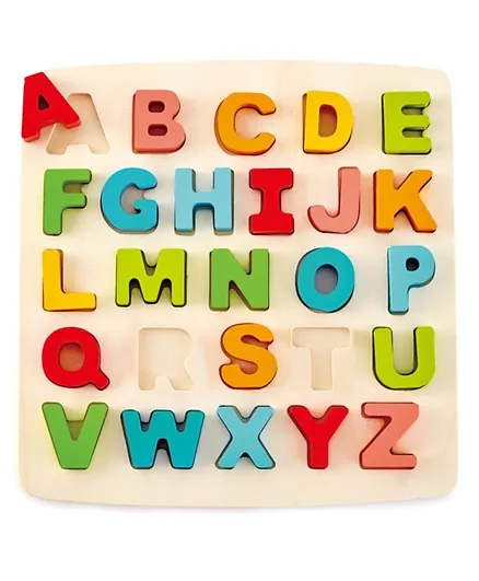 Hape 24 Alphabet + 1 Board Chunky Wooden Puzzle - 25 Pieces