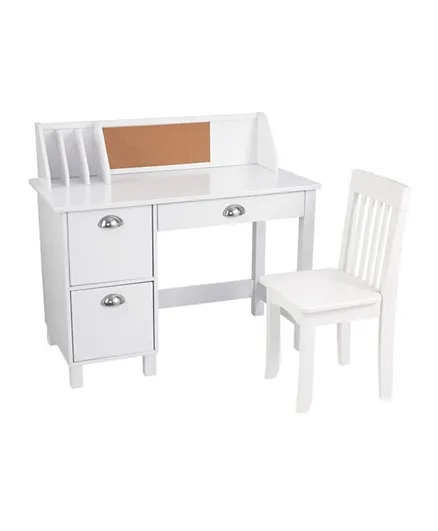 Kidkraft Study Desk with Chair - White