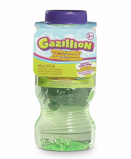 Gazillion Premium Bubbles Solution With Wand Green - 237 ml