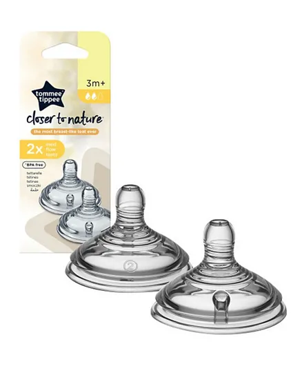 Tommee Tippee Closer to Nature Baby Bottle Teats - 2 Pieces