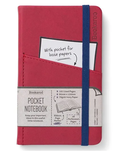 IF Bookaroo Pocket Notebook A6 Journal - Dark Red