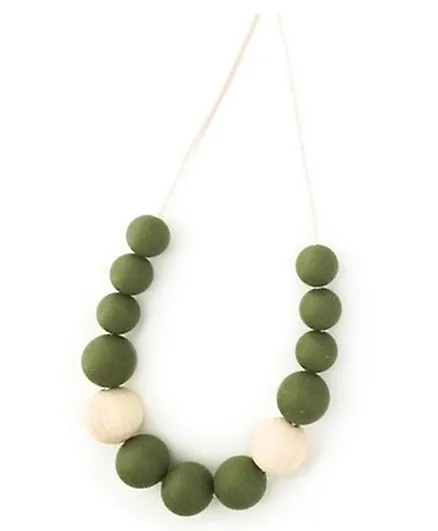 One.Chew.Three Evie Teething Necklace - Olive