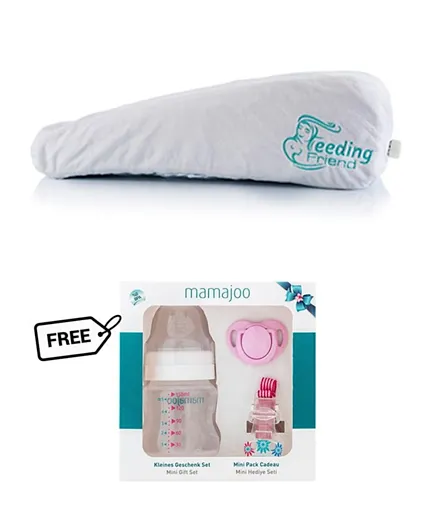 Feeding Friend Self Inflating Nursing Pillow (White) + FREE Mamajoo Gift Set