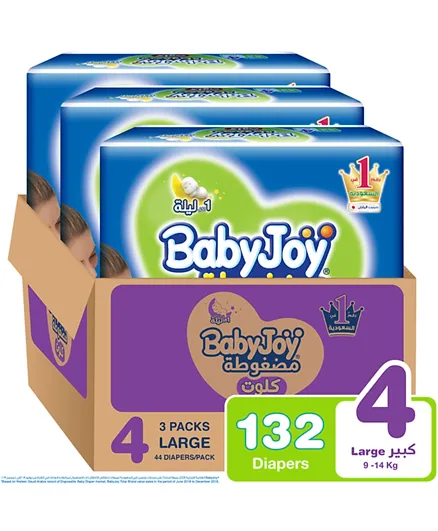 BabyJoy Cullotte Jumbo Diapers Pack of 3 Large Size 4 - 44 Pieces each